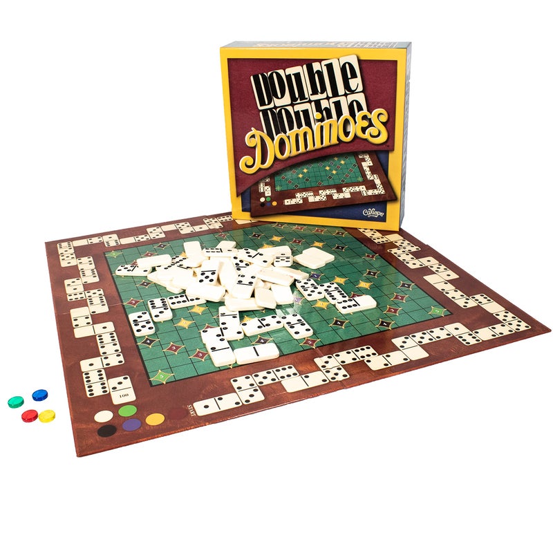 Calliope Games Double Double Dominoes - Mexican Train Domino Board Game With a Twist - Family Game For Game Night -2-4 Players - Image 1